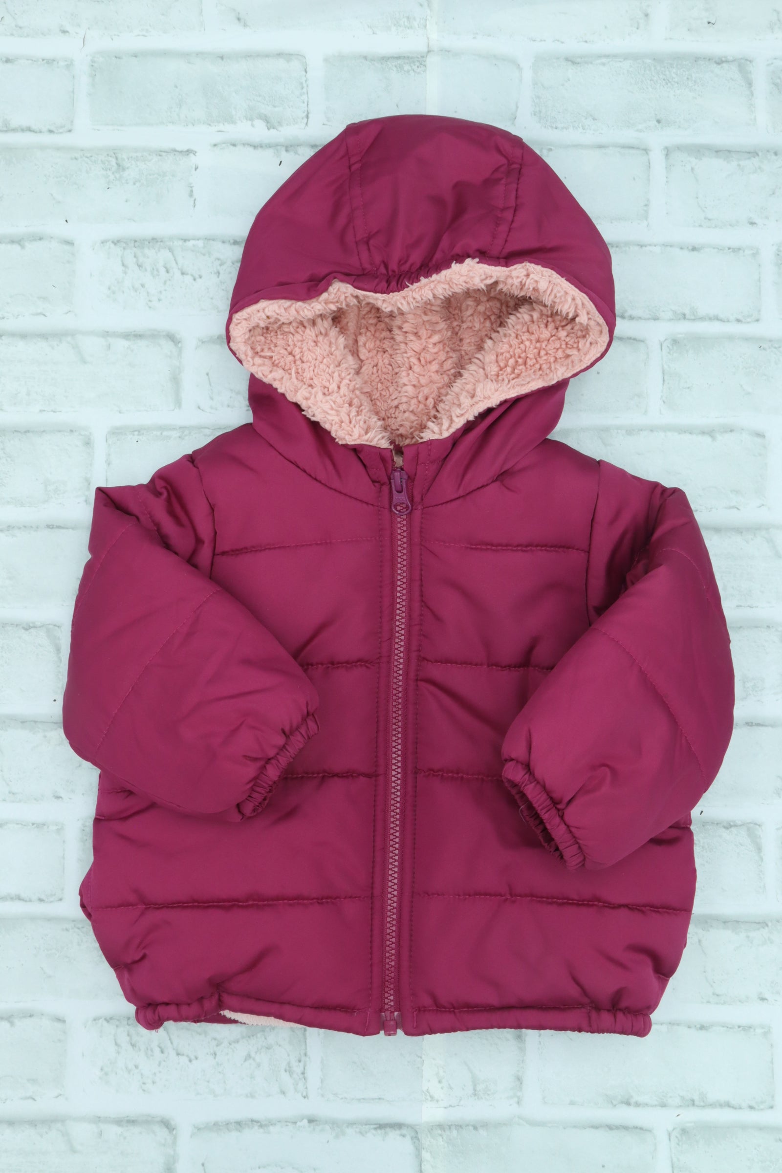 Osh Kosh Fleece Lined Puffer Jacket with Fuzzy Lined Hood 18 Month Mini Moose Consignment